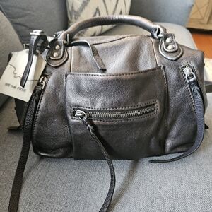 Free People Baby Emmerson Tote! Color Is Black w/brown.
